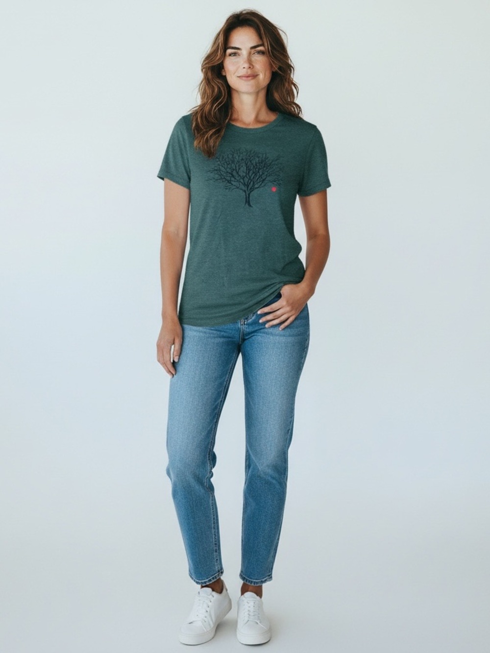 American Apparel Straight-Leg Jeans in Medium Blue Wash